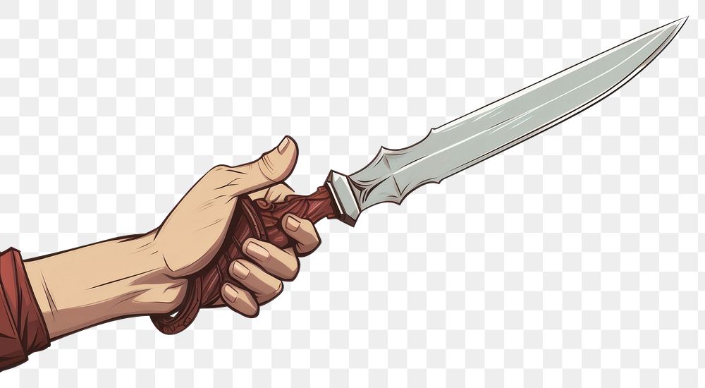 PNG Human hand holding Sword sword cartoon weapon.