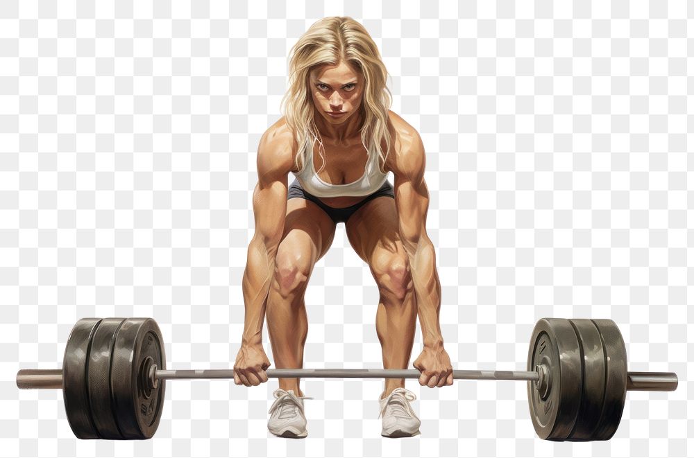 PNG  Woman deadlift sports adult gym.