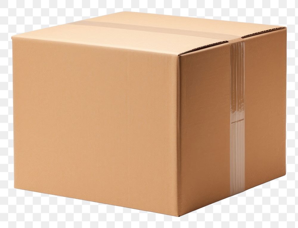PNG Parcel box cardboard carton white background. AI generated Image by rawpixel.