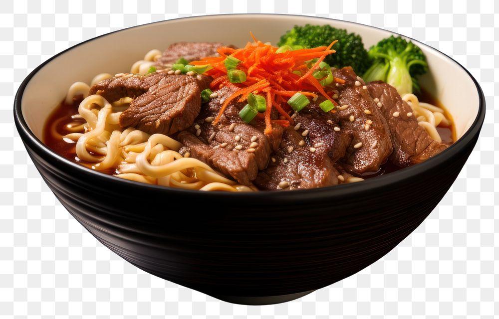 PNG  Beef teriyaki ramen food meat meal.