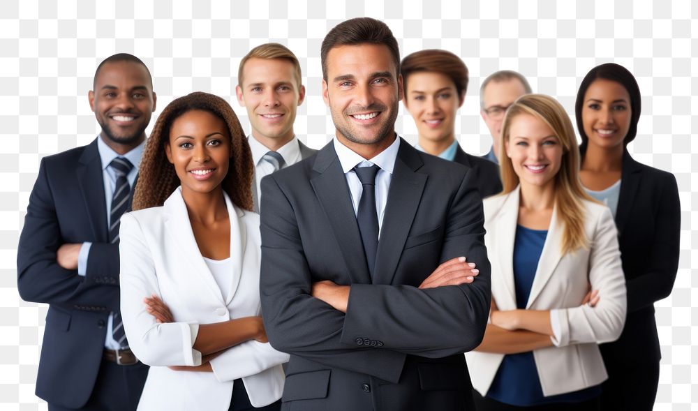 PNG Diverse businesspeople adult white background togetherness. 