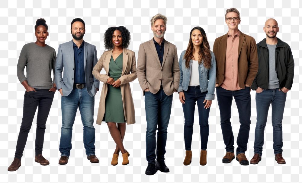 PNG Diverse startup people adult white background togetherness. AI generated Image by rawpixel.