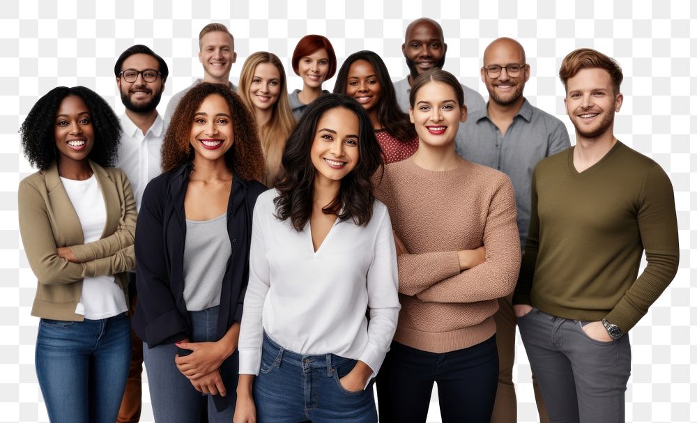 PNG Diverse startup people adult happy white background. 
