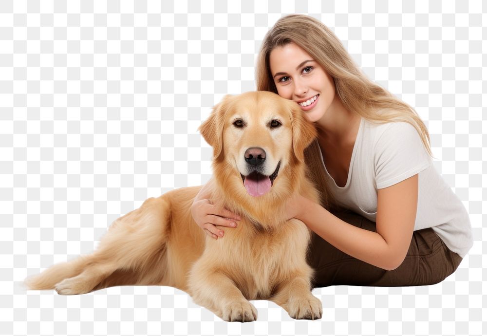 PNG Woman sitting with dog mammal animal adult. AI generated Image by rawpixel.