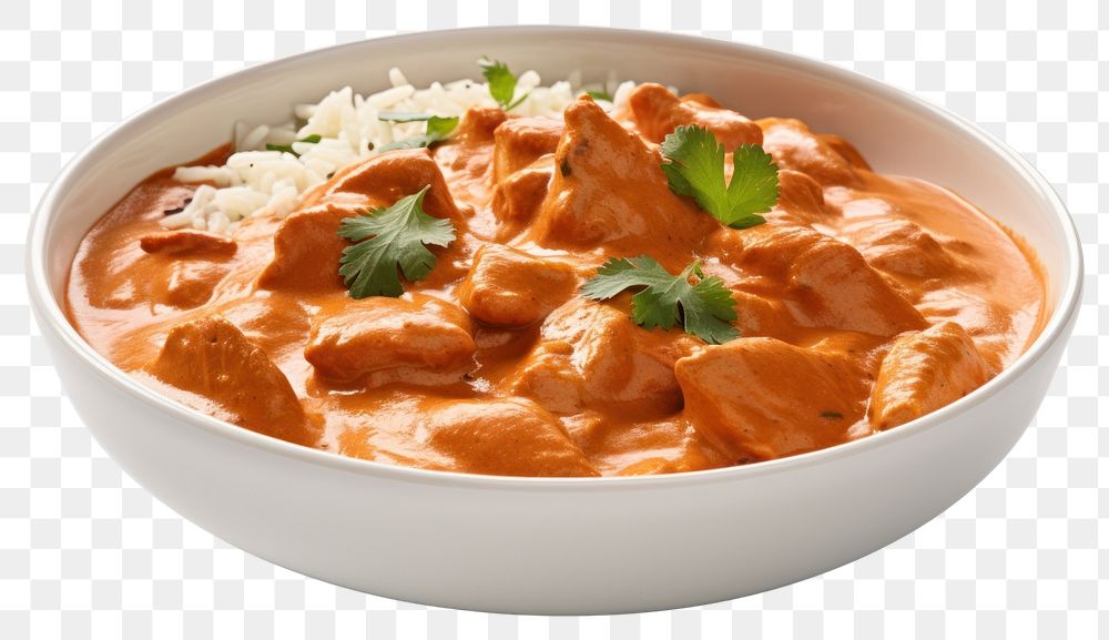 PNG Indian butter chicken curry food meat meal.