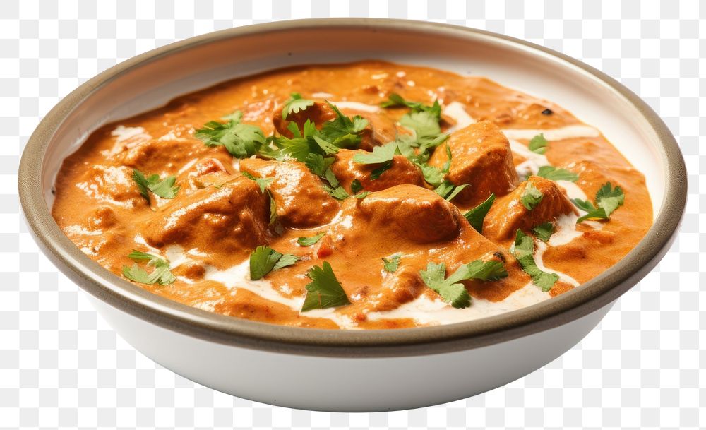 PNG Indian butter chicken curry food meat meal.