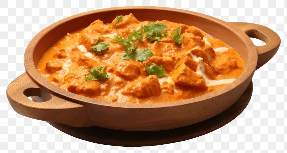 PNG Indian butter chicken curry plate food stew.
