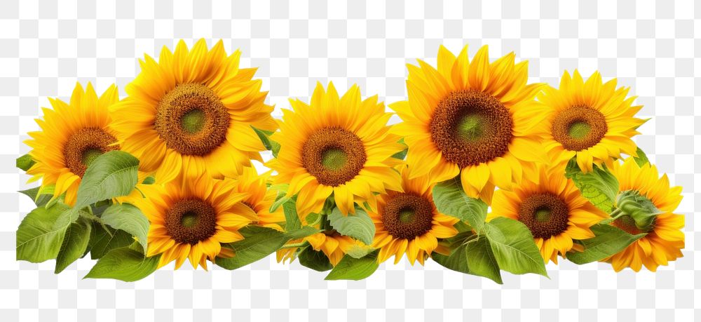 PNG Sunflower border plant white background inflorescence. AI generated Image by rawpixel.