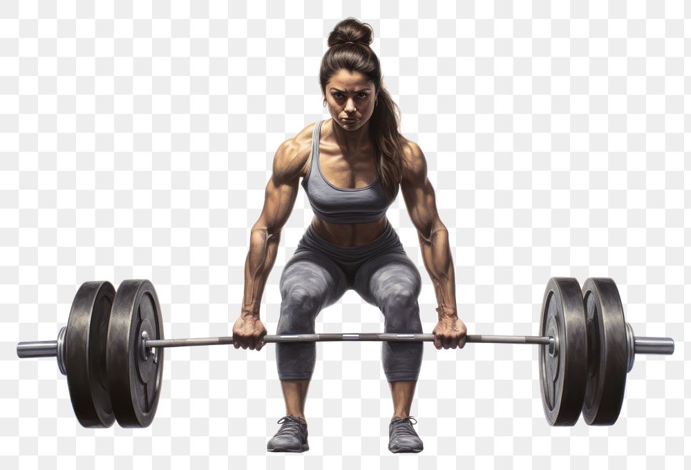 PNG  Woman deadlift sports adult gym.
