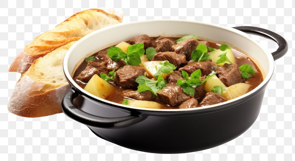 PNG  Irish stew meat food meal.