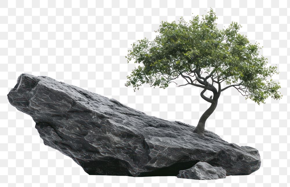PNG  Rock heavy element Tree shape tree plant white background.