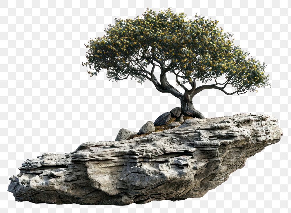 PNG  Rock heavy element Tree shape tree bonsai plant.