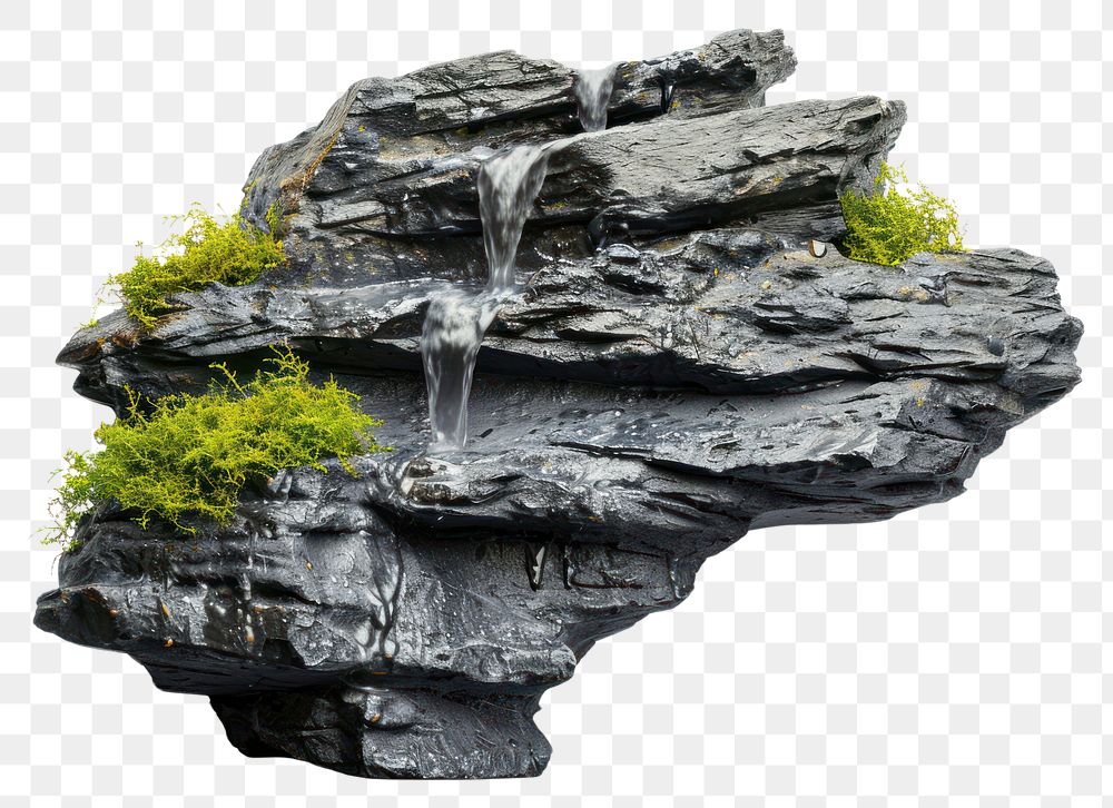 PNG  Rock heavy element Waterfall shape waterfall outdoors nature.
