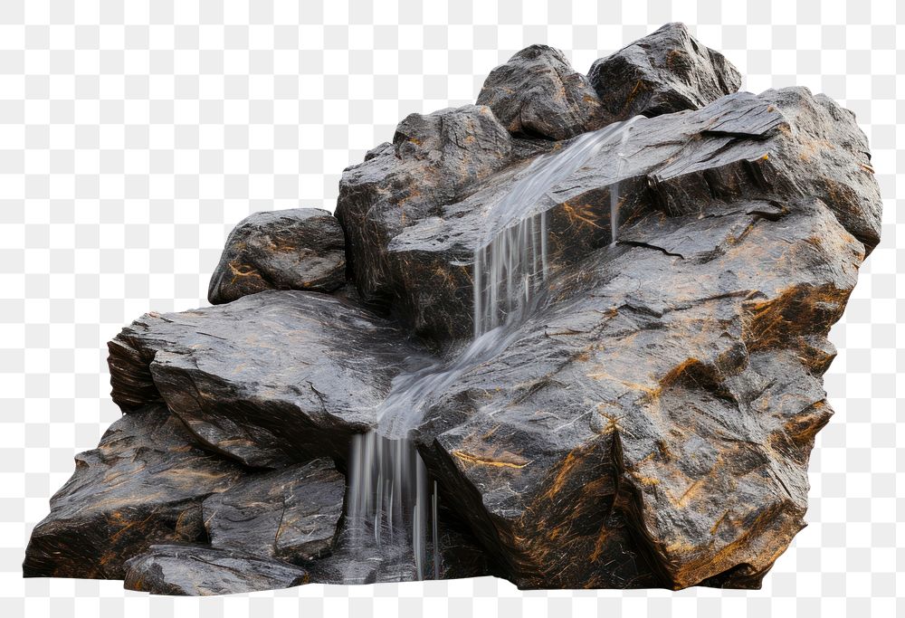 PNG  Rock heavy element Waterfall shape waterfall outdoors white background.