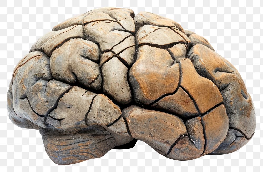 PNG  Rock heavy element Brain shape brain white background ammunition.