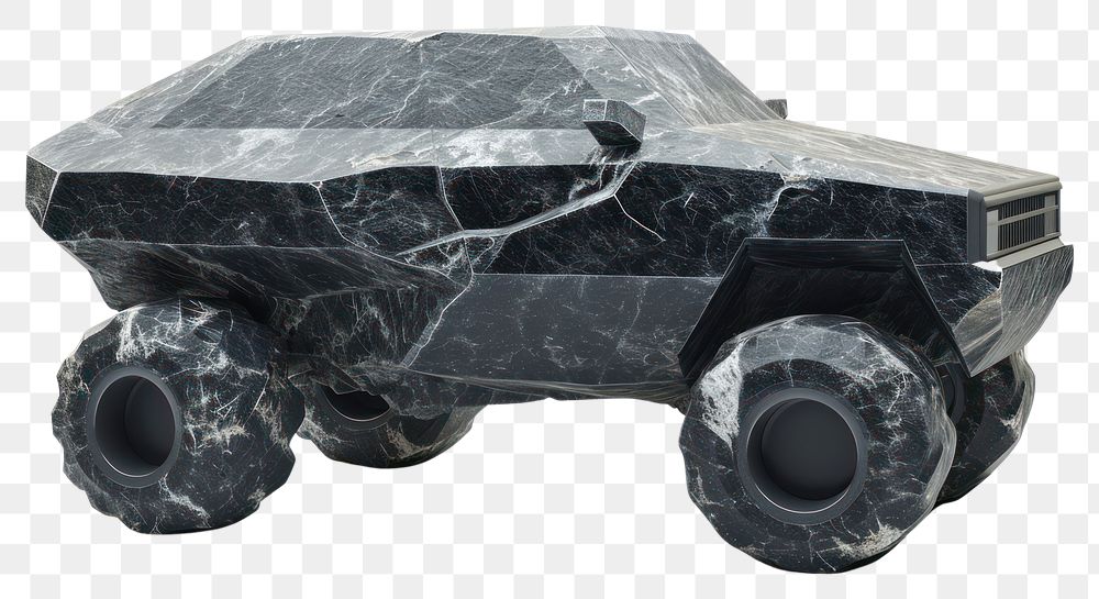PNG  Rock heavy element car shape vehicle white background transportation.