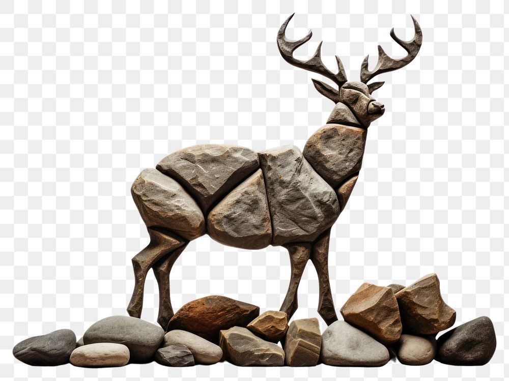 PNG  Rock heavy element Deer shape wildlife animal mammal.