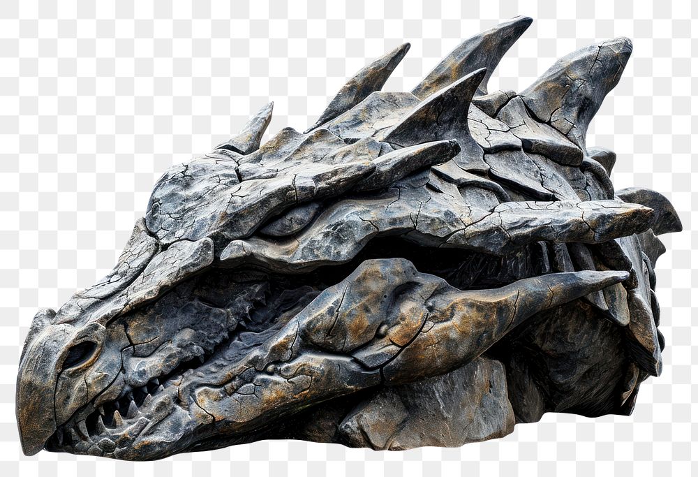 PNG  Rock heavy element Dragon shape sculpture animal statue.