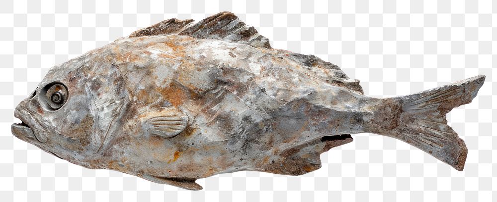 PNG  Rock heavy element Fish shape fish animal white background.