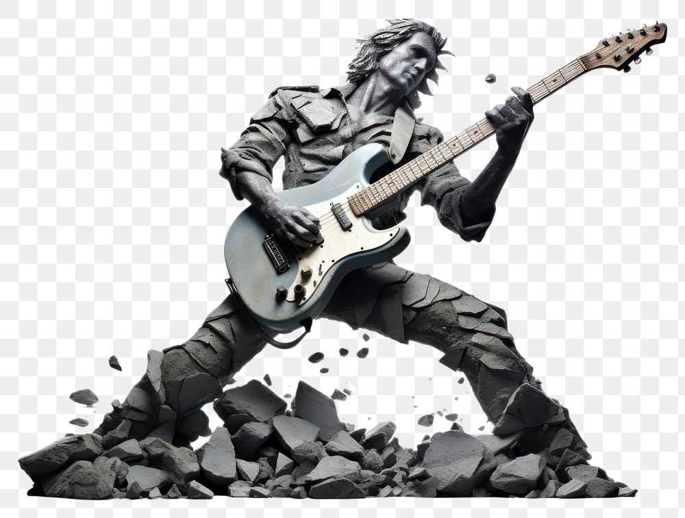 PNG  Rock heavy element Men shape musician guitar adult.