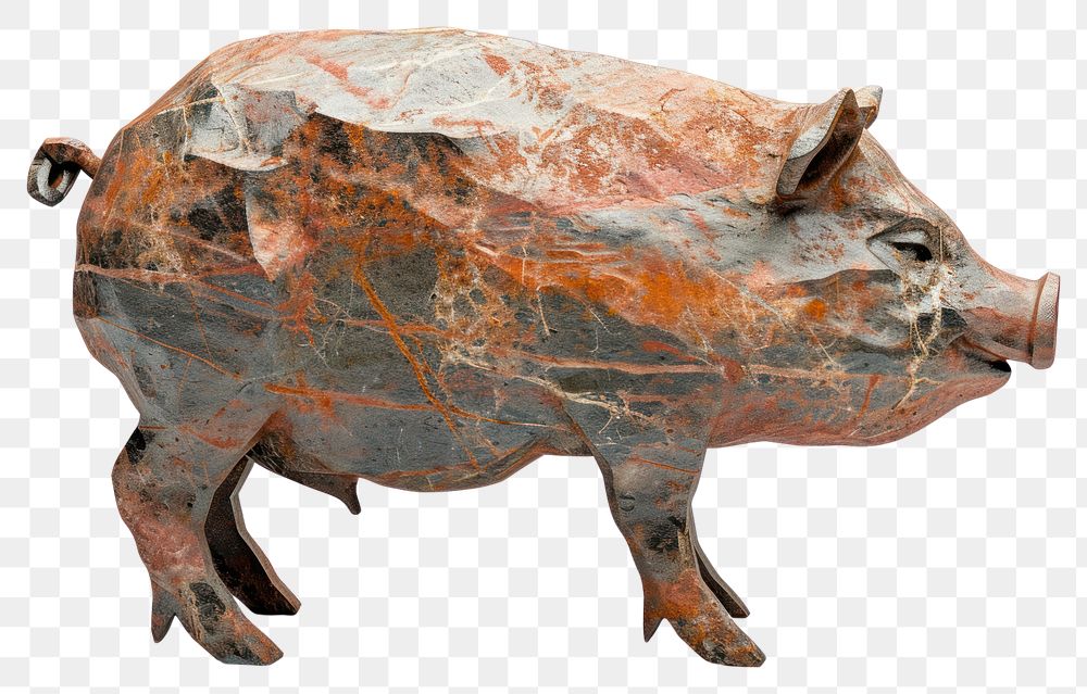 PNG  Rock heavy element Pig shape pig animal mammal.