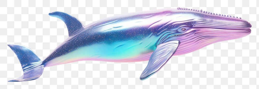 PNG 3d Marine Whale holographic whale animal mammal.
