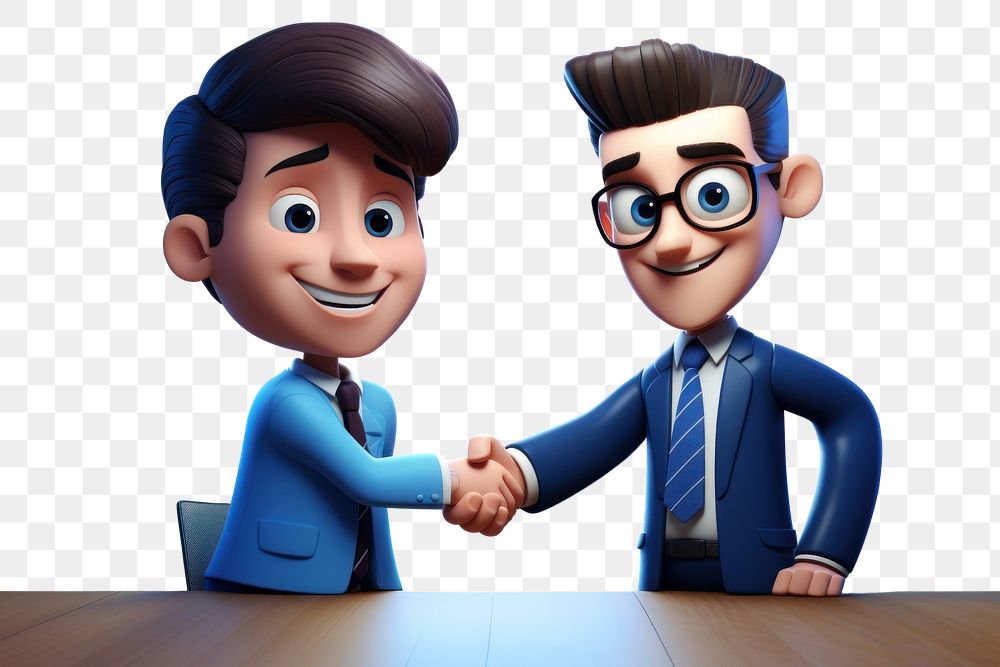PNG  Cartoon handshake togetherness technology.