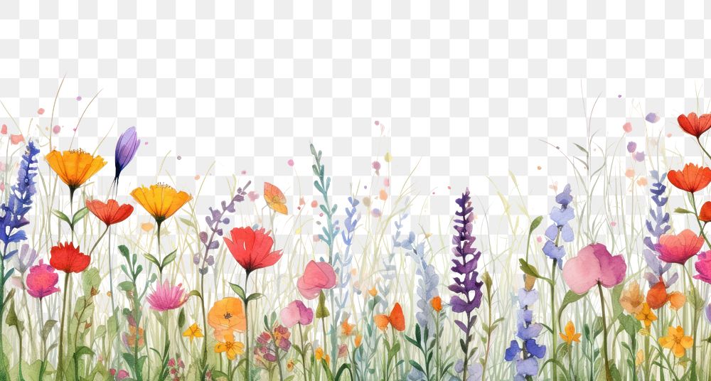 PNG Meadow in summer flower backgrounds grassland.