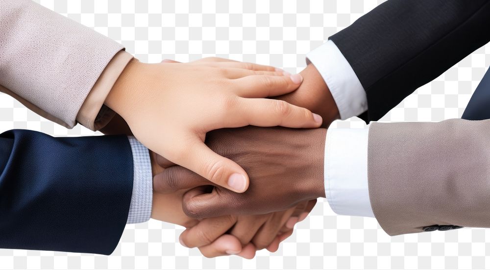 PNG  Business people putting their hands together handshake togetherness cooperation. AI generated Image by rawpixel.