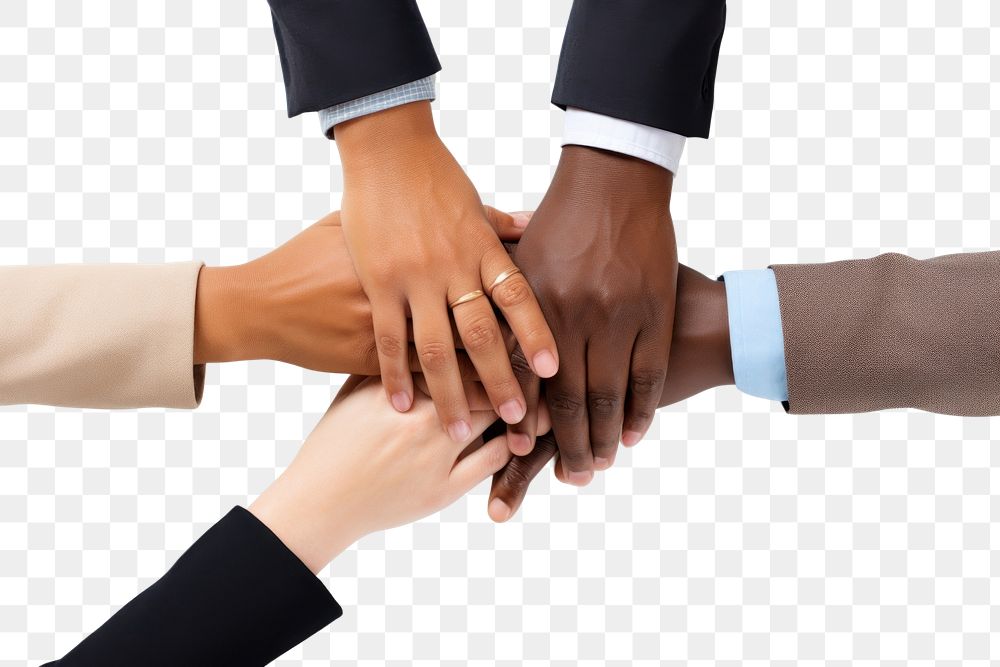 PNG  Business people putting their hands together togetherness cooperation celebration. AI generated Image by rawpixel.