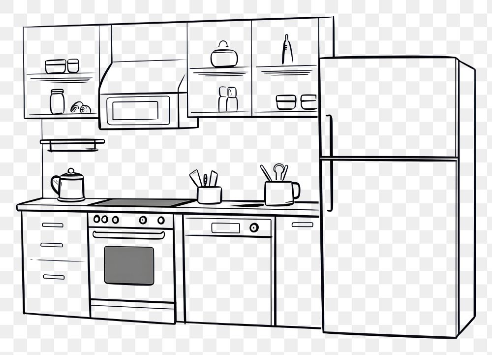 PNG  Kitchen appliance drawing oven.