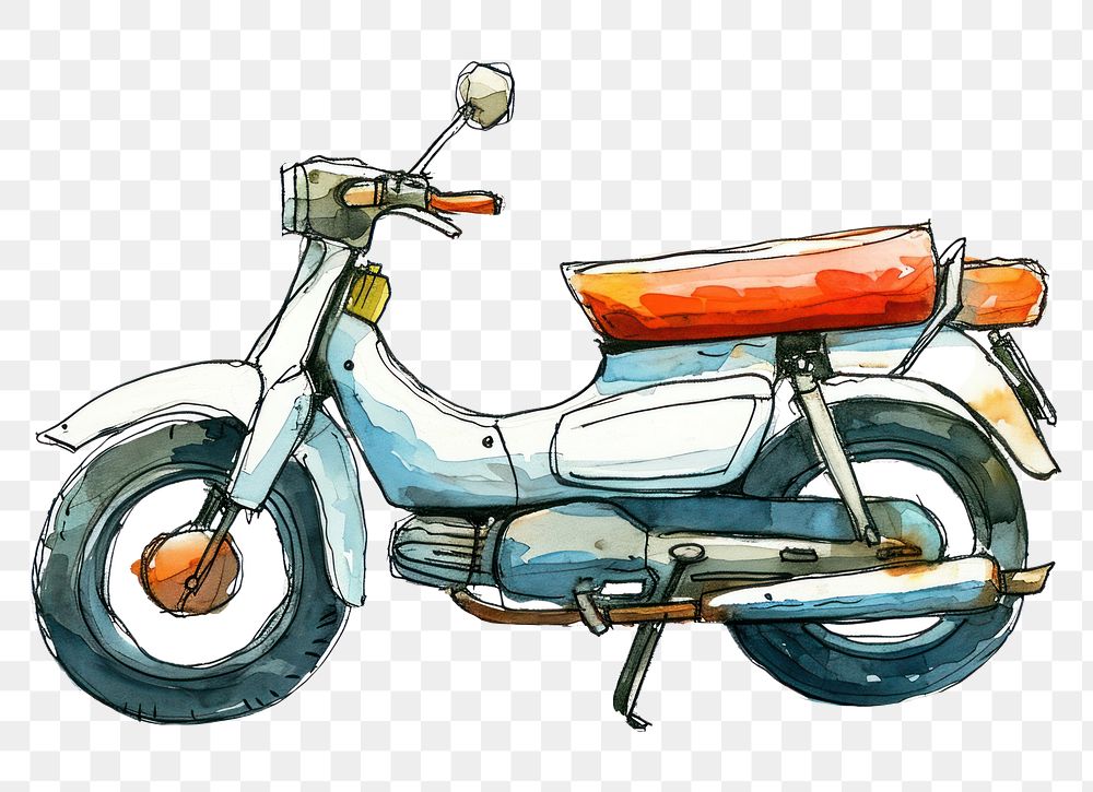 PNG  Motorcycle vehicle drawing moped.