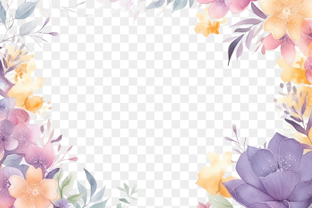 PNG Floral frame flower backgrounds pattern plant.