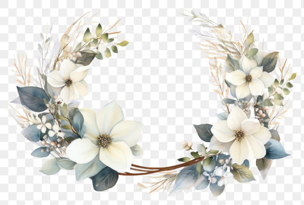 PNG Winter wreath flower plant white.