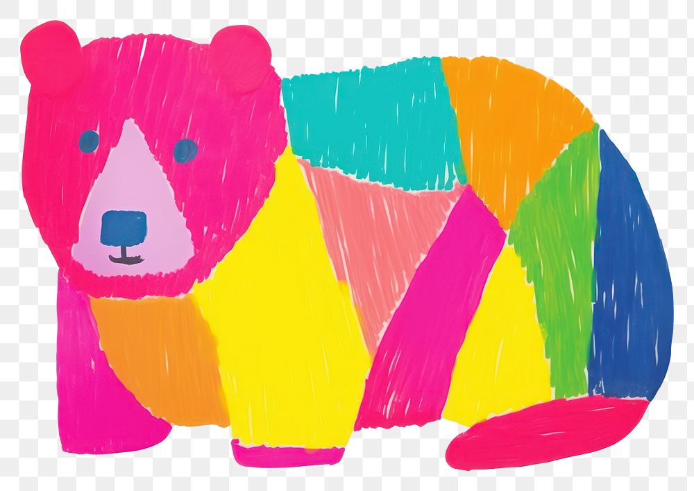 PNG Bear mammal art toy. AI generated Image by rawpixel.
