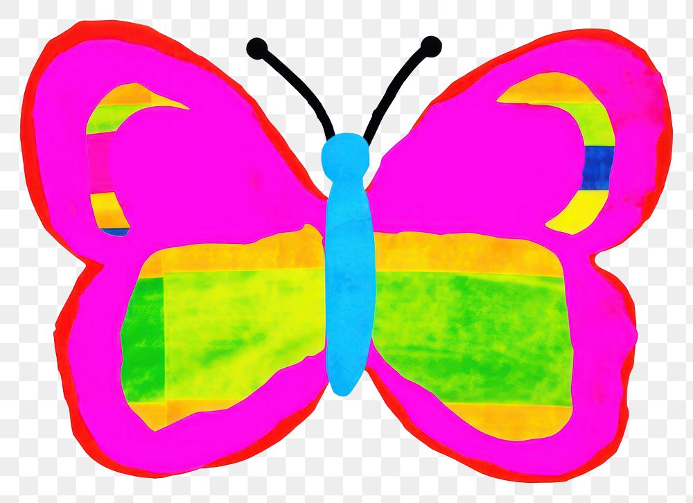 PNG Butterfly insect white background vibrant color. AI generated Image by rawpixel.