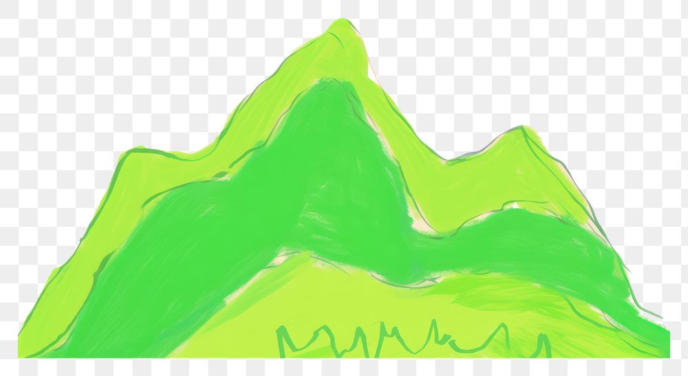 PNG Green mountain abstract white background vibrant color. AI generated Image by rawpixel.