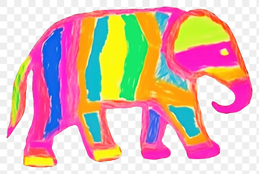 PNG Elephant mammal art toy. 