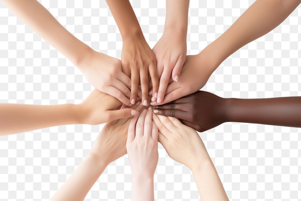PNG  Group of Hands hand togetherness gesturing. AI generated Image by rawpixel.