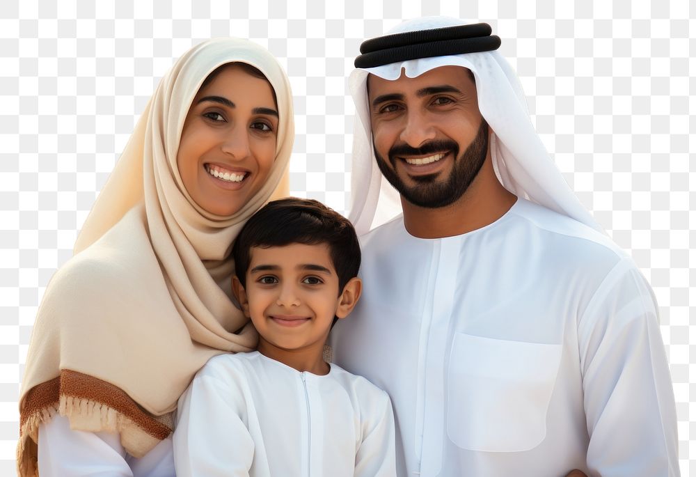 PNG  Happy Arabic family cheerful adult child