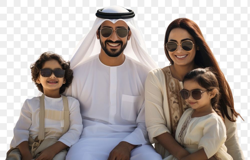 PNG  Happy Arabian family portrait adult child. AI generated Image by rawpixel.