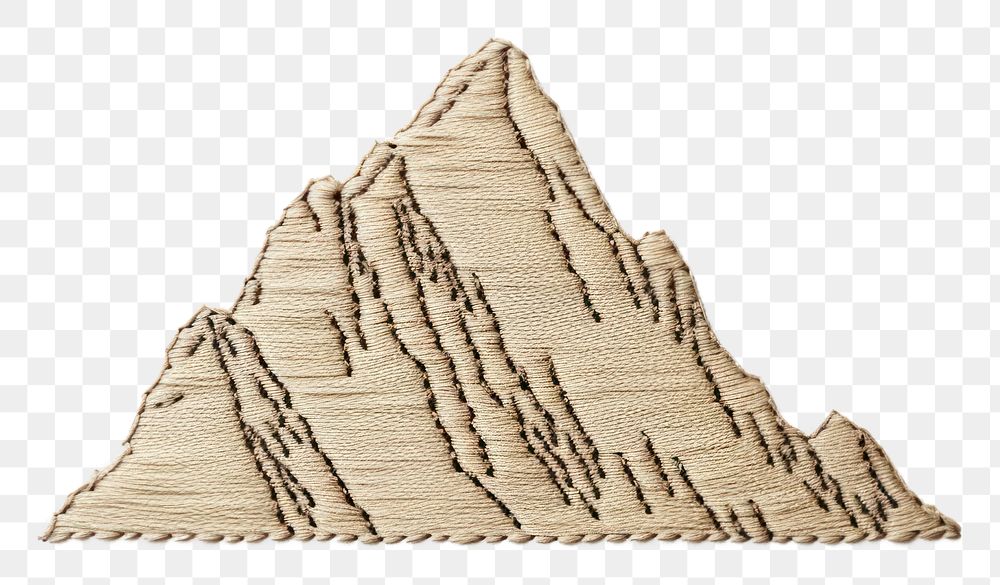 PNG  A piece of cute Mountain in embroidery style creativity textured triangle.