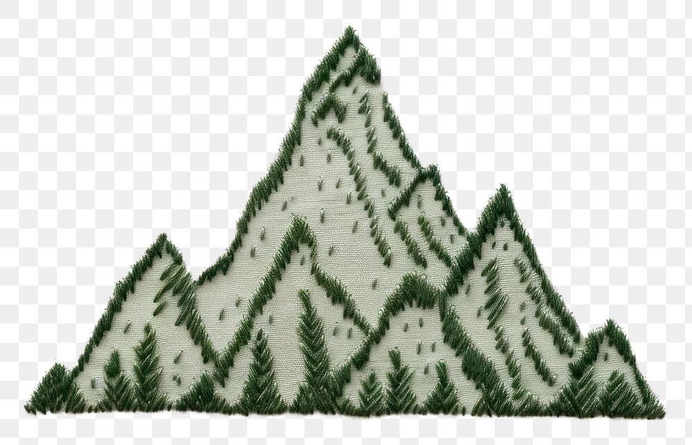 PNG  A piece of cute Mountain in embroidery style pattern creativity triangle.