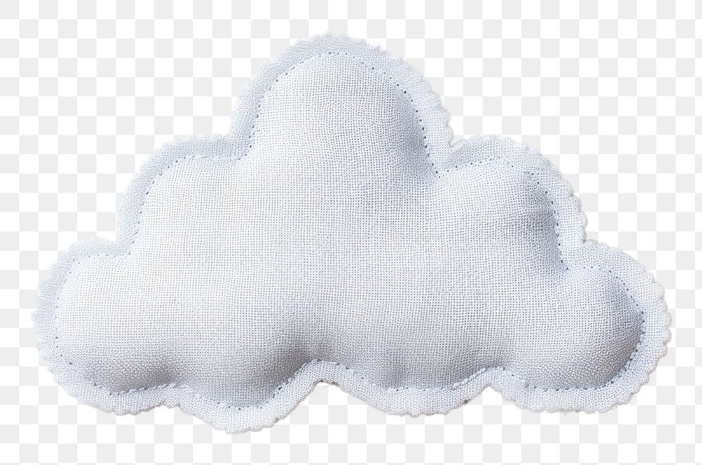 PNG  Cloud icon in embroidery style white cloud softness.