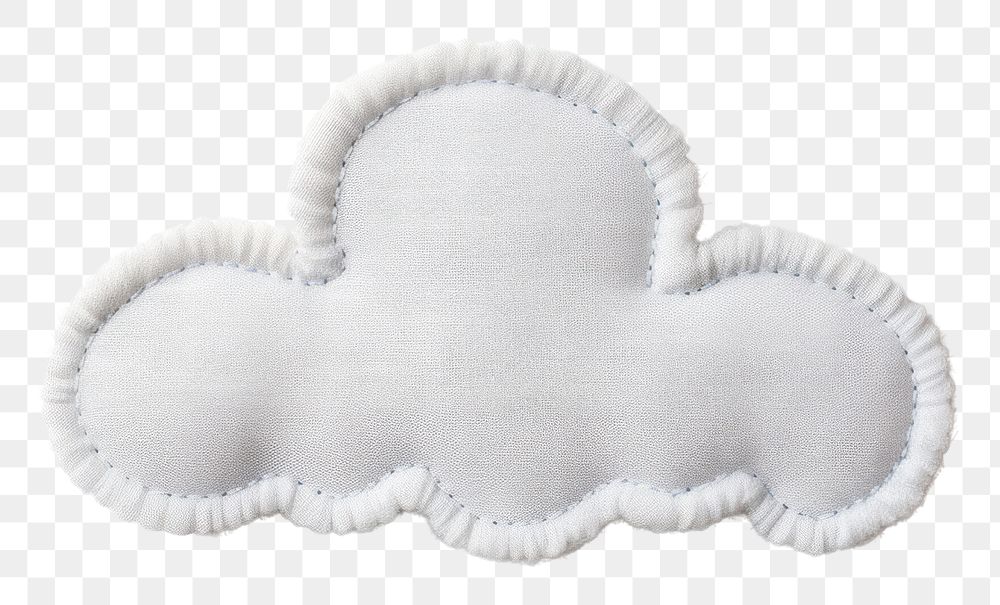 PNG  Cloud icon in embroidery style white cloud softness.