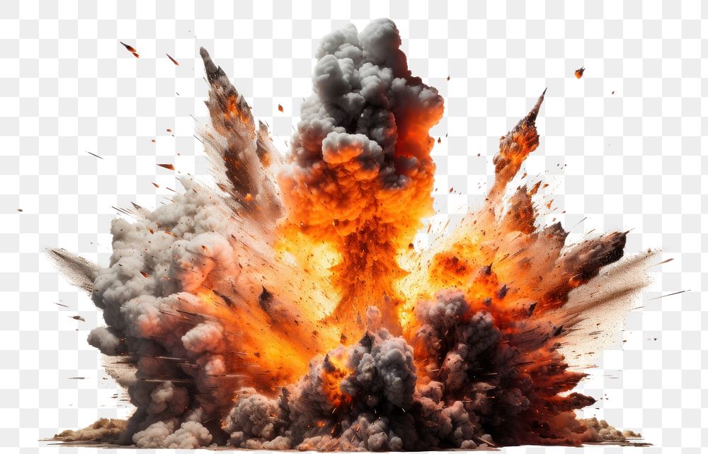 PNG  Explosion fire bonfire white background.