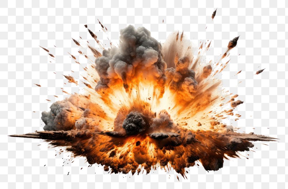 PNG  Explosion fire white background destruction.