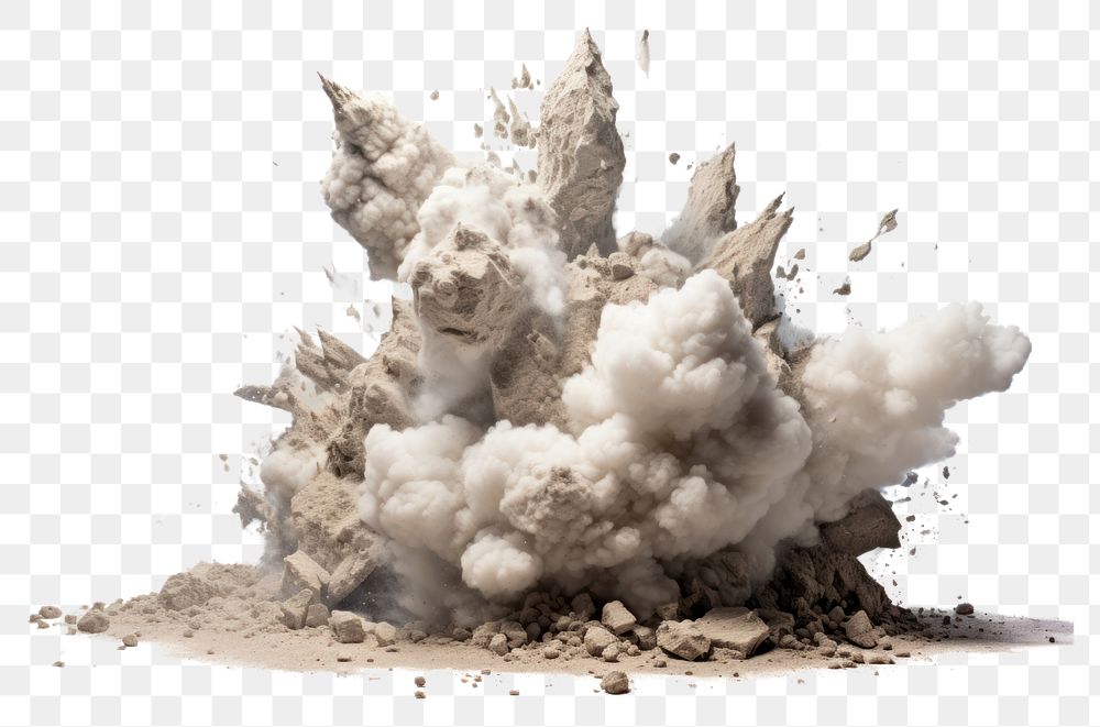 PNG  Explosion dust white background destruction.