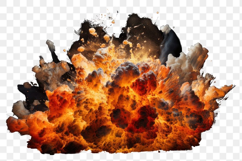 PNG  Explosion fire bonfire destruction.