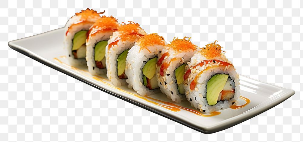 PNG California roll food sushi plate. 